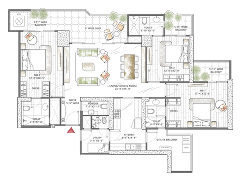smartworld-skyarc-3.5bhk-floor-plan